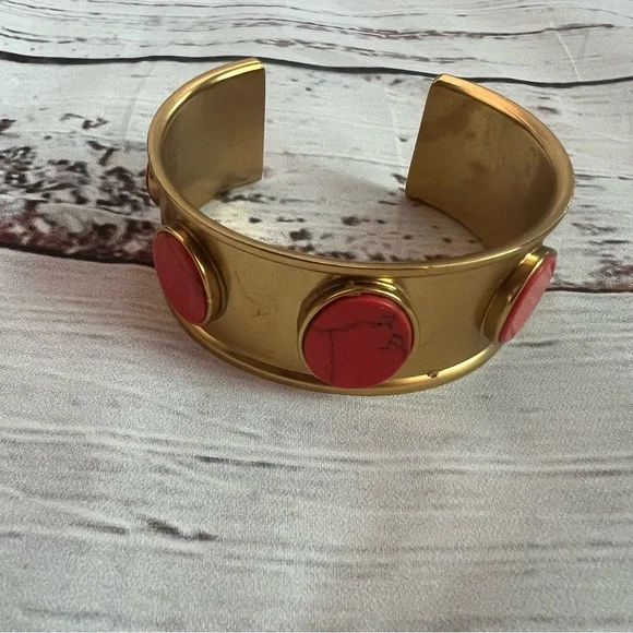 Kate Spade Gold Cuff with Orange Stones - Picture 7 of 7